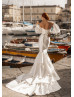 Strapless Ivory Satin Wedding Dress With Removable Sleeves